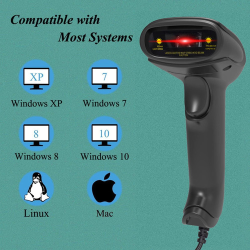 Usb Láser Barcode Scanner Handheld Handheld 1d Bar Bar Code