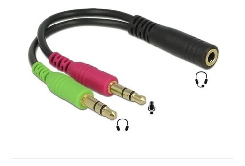 Imagen 2 de 4 de Cable Splitter Mini Plug 3,5mm Microfono Auricular Pc Noga