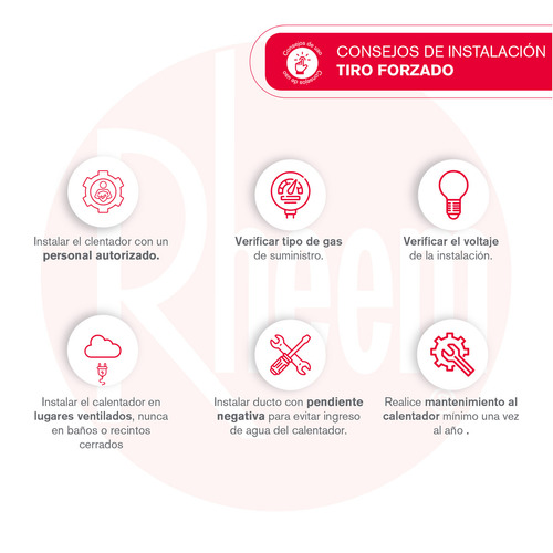 Calentador de Agua 21 Litros Gas Natural Tiro Forzado Dig Rheem