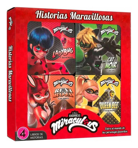 Libro Cuentos Miraculous Acartonados 4 Tomos