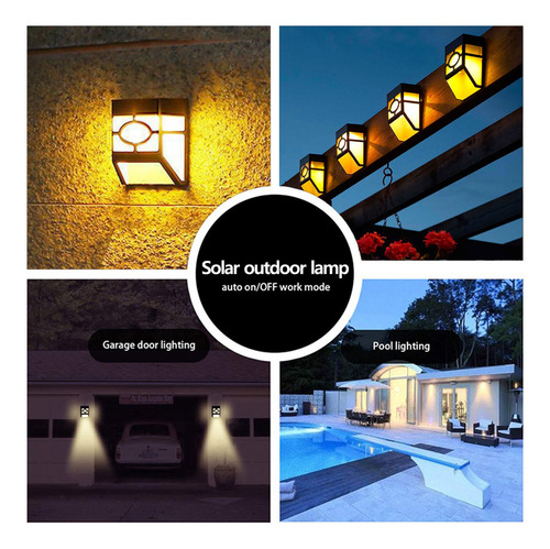Lámpara Solar Led Decorativa Para Pared, Valla, Patio, Cuadr