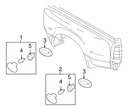 Luz Marcador Lateral Ford Rojo Para Super Duty Guardabarro