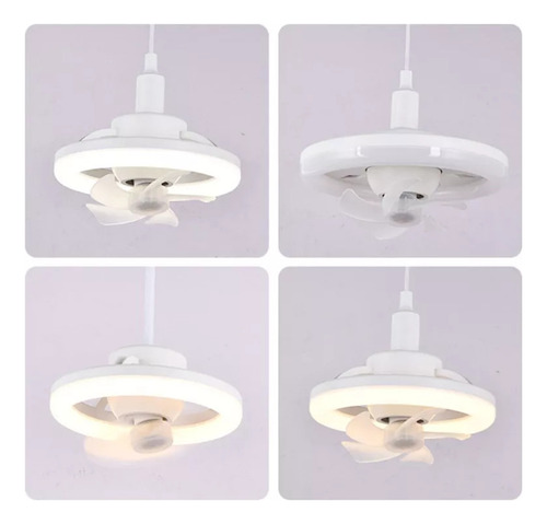 Lámpara De Ventilador De Techo Led Ajustable Pequeña E27 48w