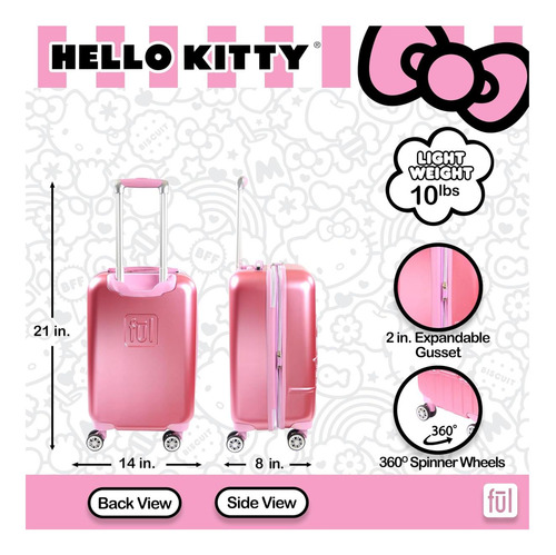Equipaje De Mano Completo De Hello Kitty, Maleta Enrollada M