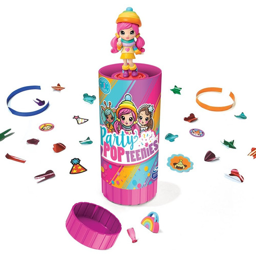 Party Popteenies Muñeca Cofetti Sorpresa Con Accesorios 