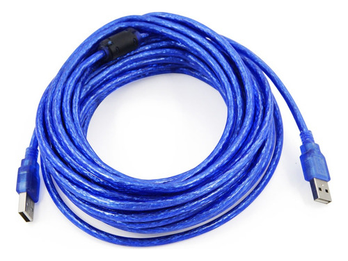 Cable Usb 2.0 Macho A Macho Para Discoduro 10m Color Azul