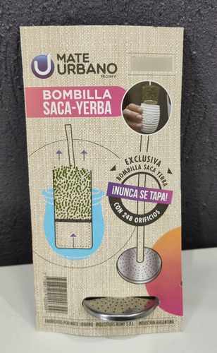 Bombilla Mate Limpia Fácil Acero Inoxidable Saca Yerba Acero