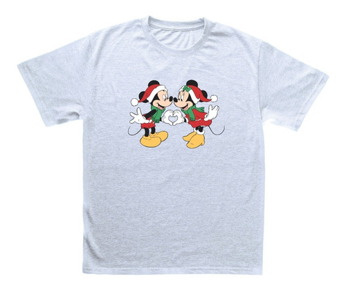 Playera Navidad Mickey Y Minnie Corazón Mimi