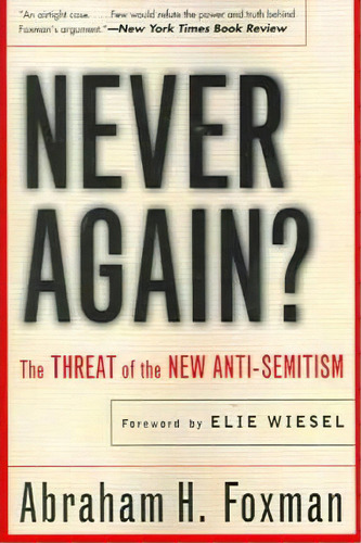 Never Again?, De Abraham Foxman. Editorial Harperone, Tapa Blanda En Inglés