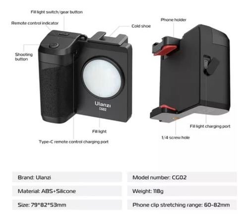 Para Alça De Obturador De Câmera De Smartphone Ulanzi Cg02