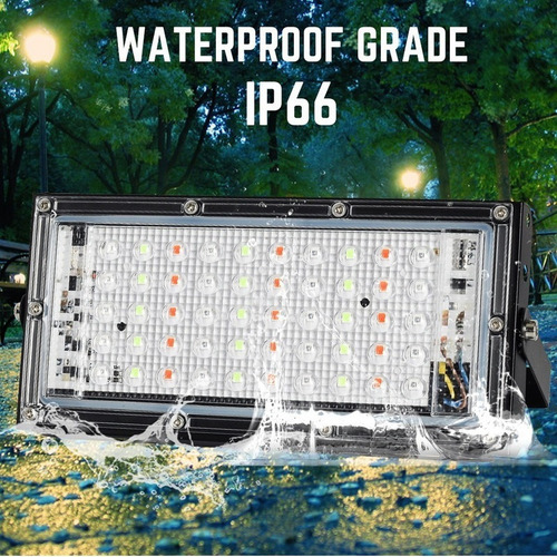 Imagen 2 de 10 de 4packs 50w Led Rgb Luz De Inundación De La Lámpara De Ac