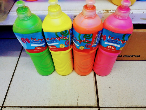 Tempera Pote 750ml Fluo Temple Escuela / Jardín