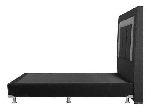 Cabecera Queen Size Dicasa Bora + Box Black Negro - Gris