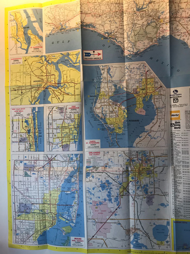 Disneyland Y Florida Map En Ingles De U.s.a. Año 1972 Mapa
