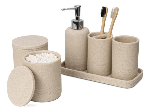 Set Accesorios De Baño Zccz Beige