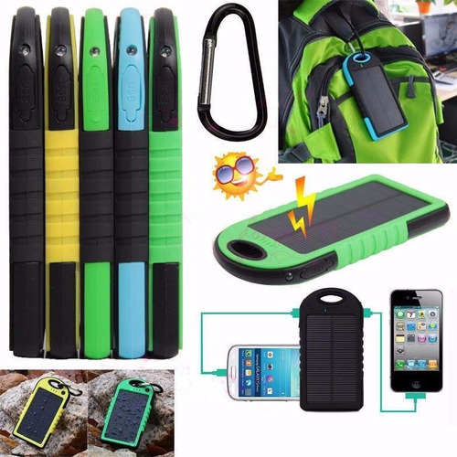 Cargador Portatil Solar Power Bank Linterna Celular 5000mah