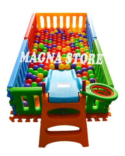 Imagen 5 de 10 de Pelotero Corralito Corral + Tobogan Piso Pelotas 2x1mt Vegui