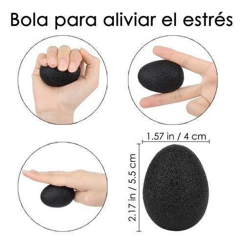 Imagen 9 de 10 de Kit Fortalecedor Entrenador De Agarre Resistencia Mano Dedos