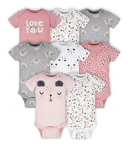 Ropa Para Bebe Bodys Unisex Paquete De 8 Talla 0-3 Meses