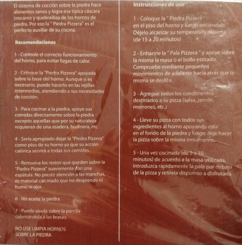 Piedra Refractaria Para Hornear Pizzas
