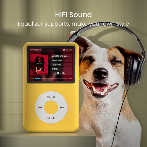 Reproductor Mp3 Bluetooth Innioasis Y1 128gb Amarillo Color