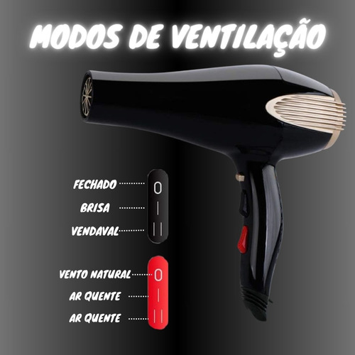 Secador Potente 4 Em 1 Max Power 6000w Salão Cabelo 110v
