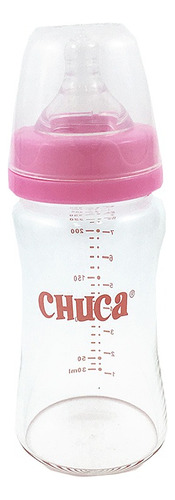 2 Mamadeiras De Vidro 220ml Chuca Baby Rosa Rosa