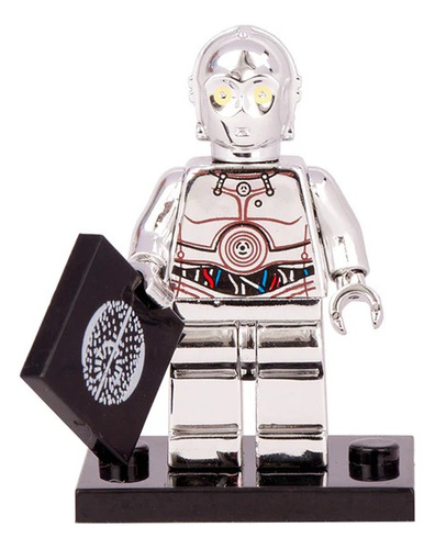 Chaveiro Lego Artesanal Star Wars Vários Personagens Geek C3po Prateado Premium Boneco