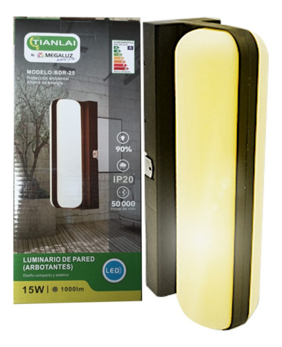 Lampara Led Arbotante Tubular De Pared Ahorrador 15w 1000lm