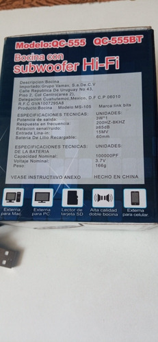 Parlante Hi-fi Para Pc Recargable