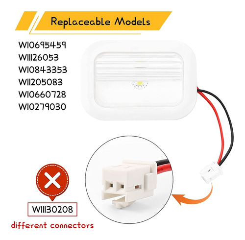 Módulo De Luz Led Para Refrigerador W10695459 W10843353 W116