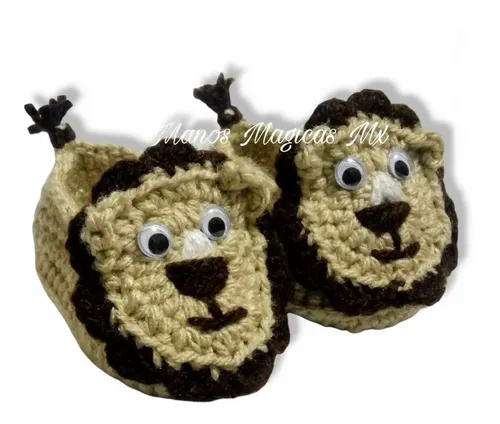 Zapatos Tejidos A Crochet De Leoncito Para Bebe 0 3 Meses Cuotas