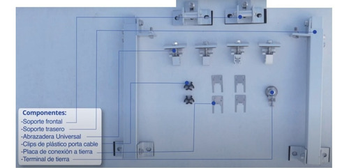 Imagen 3 de 9 de Kit Base Para 1 Panel Solar Ajustable De 15 A 30 Grados