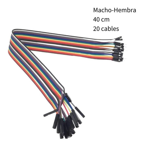 Cable Dupont Macho Hembra 20 Cables 40cm Protoboard Arduino