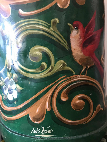 Imagen 5 de 10 de Tarro Lechero Pint Mano C/filete Porteño L. Zorz. Deco Único