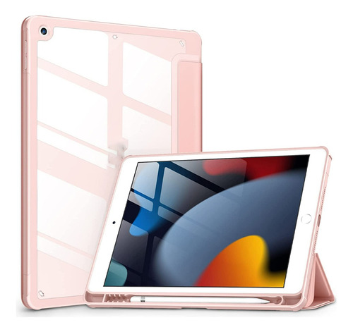 Funda Para iPad 10.2 9na/8va/7ma Generación A2602 A2603 Rosa