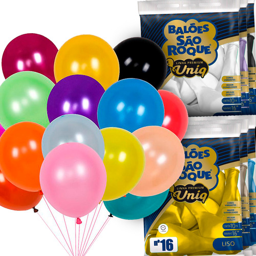 Balão Uniq Nº 16 Balões São Roque Bexiga Linha Profissional Cor Bege/nude Liso