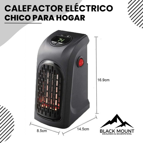 Calefactor Portátil 400w Con Timer Digital, Black Mount, Estufa Personal De Bajo Consumo, Compacta Y Eficiente, Ideal Para Hogar, Oficina O Viajes, Calentamiento Rápido, Segura Y Fácil De Usar