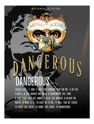 Poster Papel Fotografico Michael Jackson Dangerous 45x30