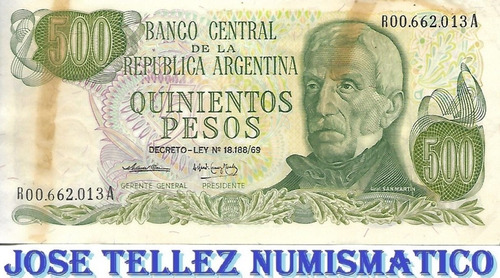 Bottero 2418 $ 500 Pesos Ley 18188 Reposicion F1 Mb- Palermo
