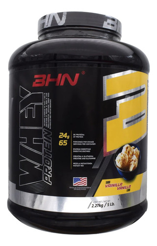 Whey Protein Vainilla 5 Lb Bhn 65 Servicios Con 24g De Prote Vainilla