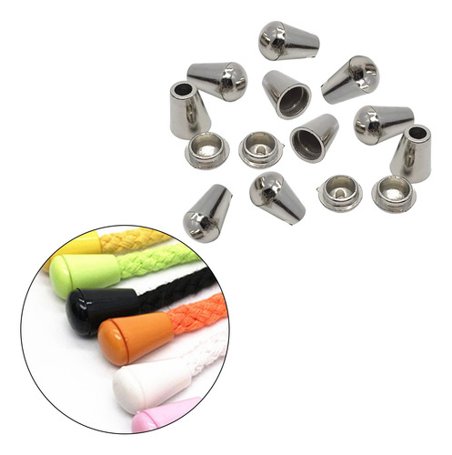 5 X 10 Piezas De Topes De Campana Para Extremos De Plata