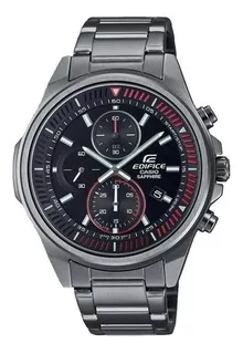 Reloj Casio Edifice Efr-s572dc-1av Gris Zafiro Ofic Color Del Fondo Negro Y Rojo