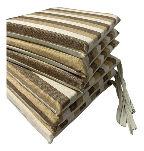 Pack X6 Almohadones Chenille Para Silla 40x40 Cubre Silla 