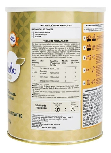 Leche De Fórmula En Polvo Aspen Sma Gold 1 En Lata De 1 De 9