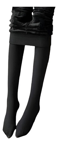 Media Panty Con Piel Frisada Super Abrigo Negra Negro Xl