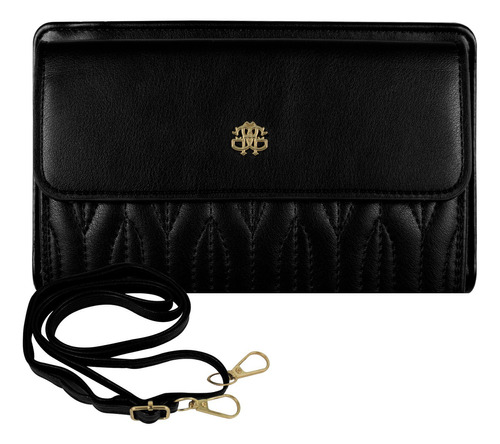 Cartera Para Dama Elegante Porta Celular Crossbody Moda Hp Color Negro - Bk Ccg-32