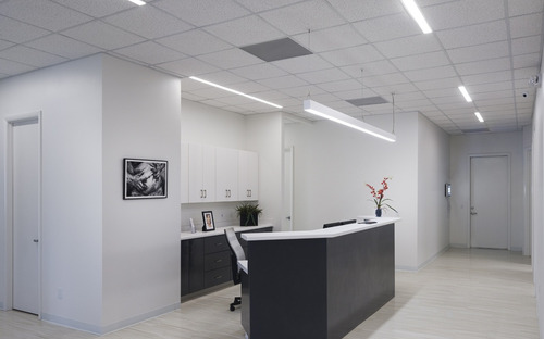 Listón Colgante Perfil Tasso Mini Led 38w 169cm Lucciola Estructura Negro C/ Luz Calida