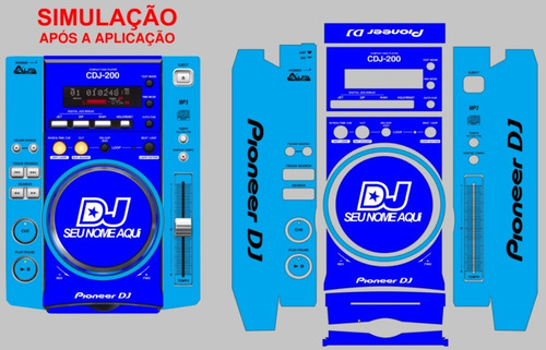 Kit Adesivos Skin P/ Cdj-200 Pioneer Personalizado Cdj 200