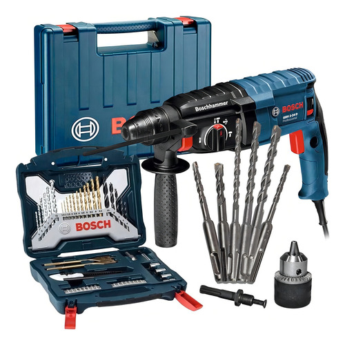 Martillo Perforador Bosch Gbh 2-24 D + Set De Brocas Color Azul/negro